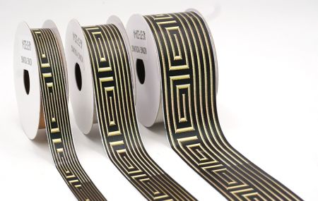 Goldenes Labyrinth Geometrisches Jacquardband_AI-KN